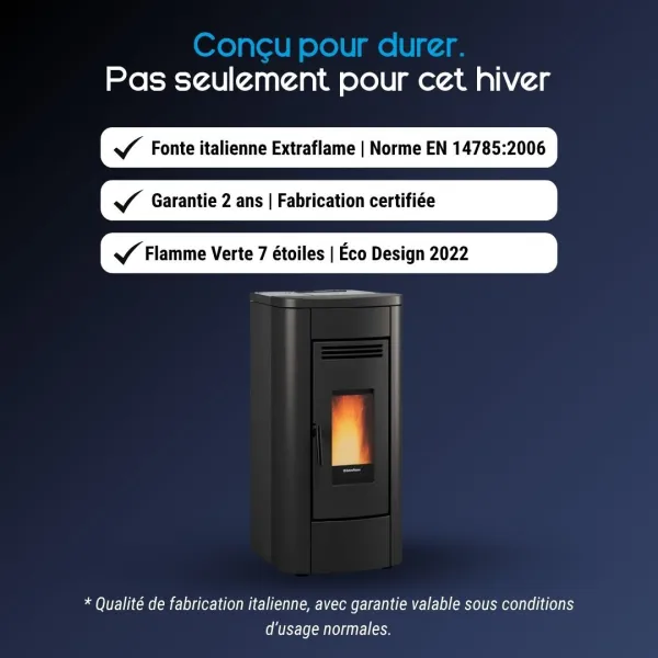 Poêle à Granulés Klaudia 5.0 Evo 8kW Ventilé | Extraflame