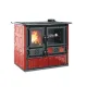 Cuisinière à bois Rosa.16 Maiolica 8,8 kW rouge sur fond blanc