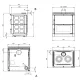 Dimensions cuisinière à bois Verona XXL.16 800 x 850 x 600 mm La Nordica Extraflame