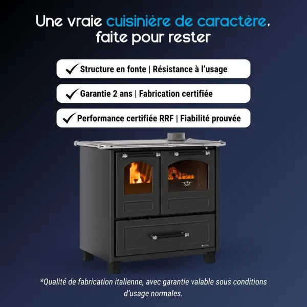 Avantages de la cuisinière à bois en fonte Family noire