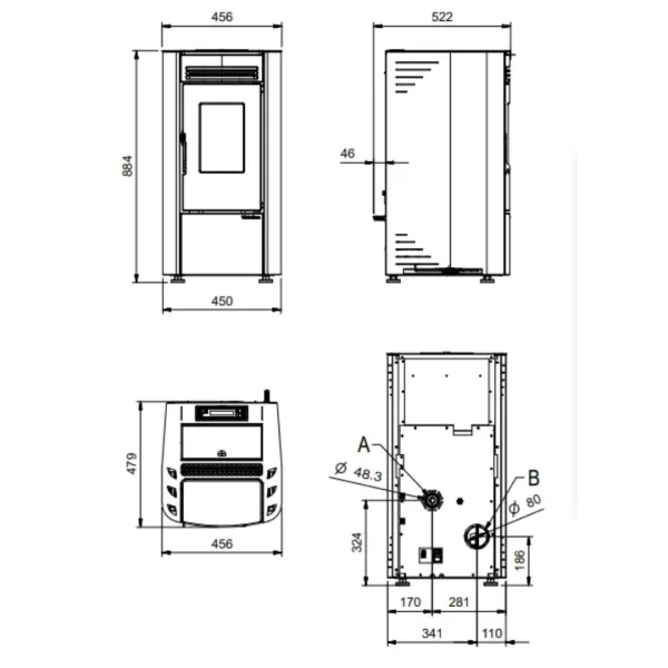 Poêle à Granulés Ventilé KETTY 5.0 6,5 kW | Efficacité et Design
