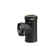 Raccord té 90° double paroi noir diamètre 80 mm pour conduit de cheminée isolé