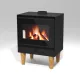 Poêle à bois Érable 10,8 kW Linea VZ noir compatible avec des bûches de 50 cm