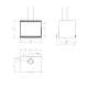 Schéma technique avec dimensions de l’insert à bois Ares 10,8 kW Linea VZ