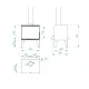 Schéma technique avec dimensions du poêle à bois Sapin 10,8 kW Linea VZ