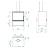 Schéma technique avec dimensions du poêle à bois Mélèze 10,8 kW Linea VZ