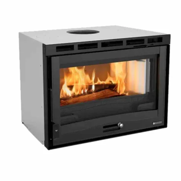 Insert à bois ventilé INSERTO 60.16 6,5 kW avec vitre panoramique et feu apparent