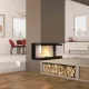 Insert à bois 3 faces MONOBLOCCO 3LC.165 12 kW avec vision panoramique du feu