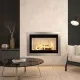 Insert à bois MONOBLOCCO 90PA.16 12,9 kW installé dans une cheminée moderne