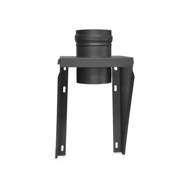 Support mural de départ pour conduit de cheminée double paroi noir diamètre 80 mm avec fixation murale