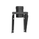 Support mural de départ pour conduit de cheminée double paroi noir diamètre 80 mm avec fixation murale