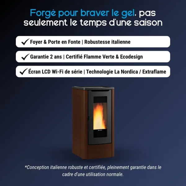 Avantages du poêle à granulés canalisable Dahiana Plus AD bronze