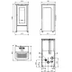 Schéma technique avec dimensions du poêle à granulés canalisable Dahiana Plus AD 10 kW