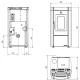 Schéma technique avec dimensions du poêle à granulés étanche à ventouse Moira 7 kW