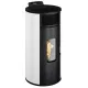 Poêle à granulés étanche Lorena 9 kW blanc sur fond blanc