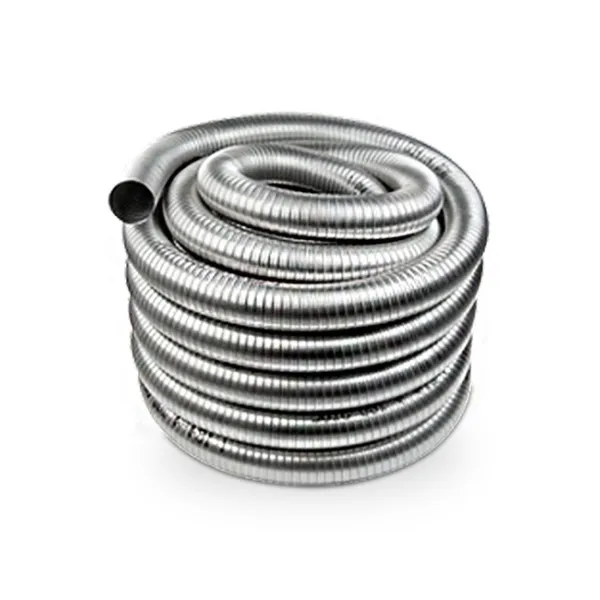 Conduit flexible inox double paroi diamètre 100mm pour raccordement poêle et cheminée
