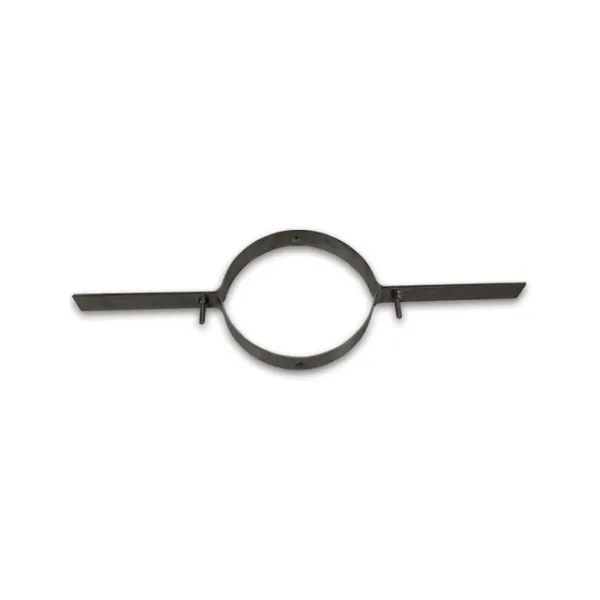 Collier métallique noir 100 mm avec fixations pour conduit de chauffage flexible