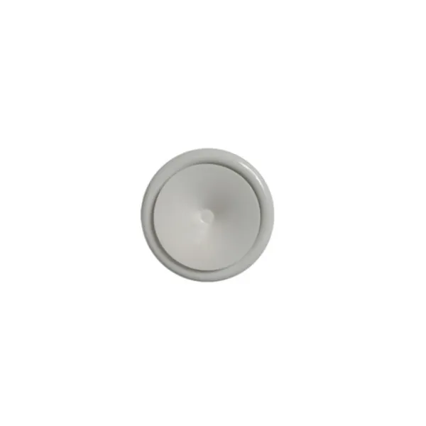 Bouche de soufflage ronde 80 mm en acier blanc RAL 9010 pour système de chauffage air chaud