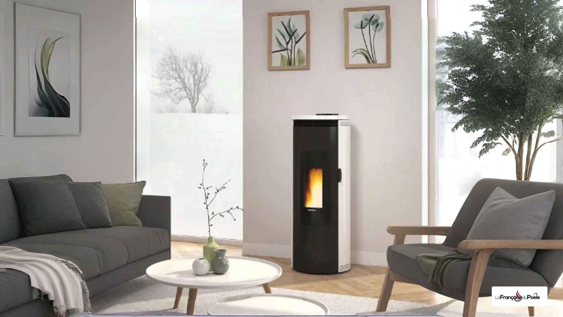 Dimensions du poêle à granulés Extraflame Amika AD 460 x 1200 x 465 mm